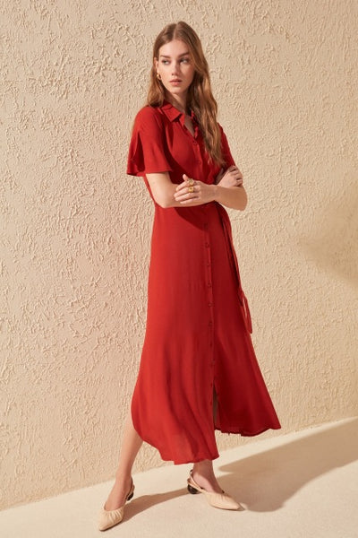 Trendyol Belted Shirt Dress TWOSS20EL0829
