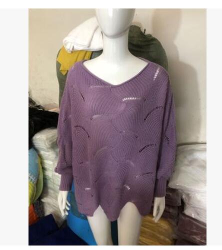 Winter Autumn Thin Knitted Sweater Solid O Neck Long Batwing Sleeved Hollow Out Loose Oversized 10XL 9XL 8XL Womens Sweater