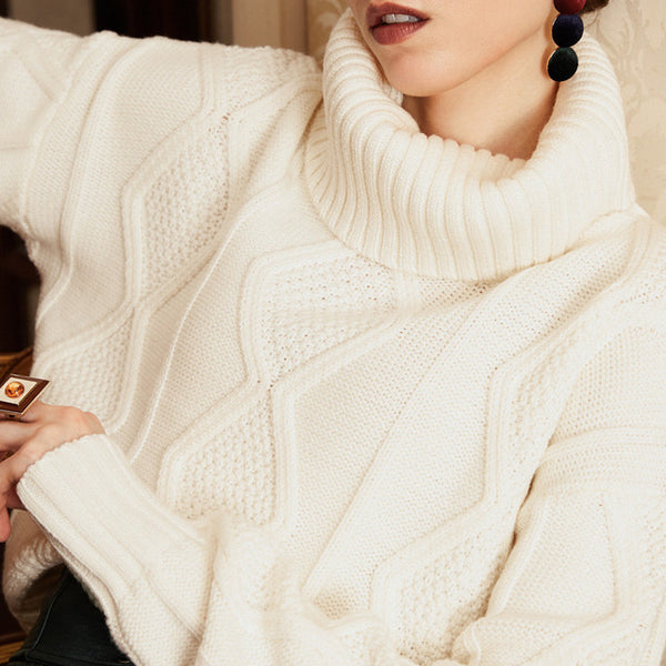 LHZSYY Autumn New Women's Cashmere Sweater Solid color High Lapel Fashion Thick Pullover Winter Wool Quality Warm Female Sweater