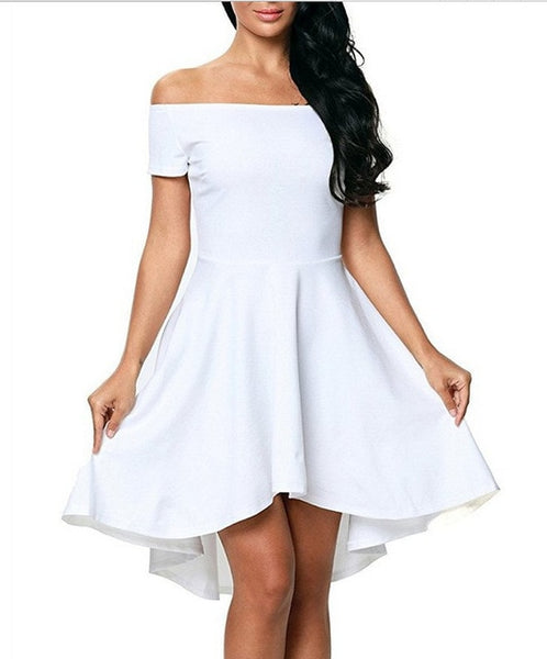 BEFORW Fashion 2019 Women Sexy Off The Shoulder Dress White Black Dresses Casual Elegant Vintage Office Wear Elasticity Dress