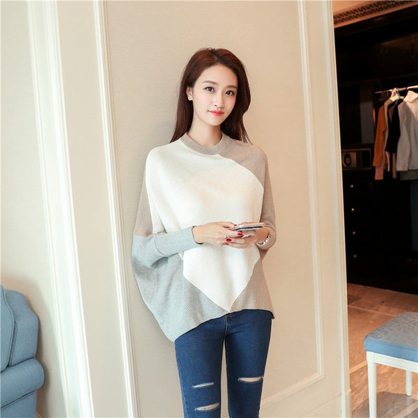 HAO HE SHEN Female winter sweater loose turtleneck sweater 2019 irregular Korean female backing sweater coat thick